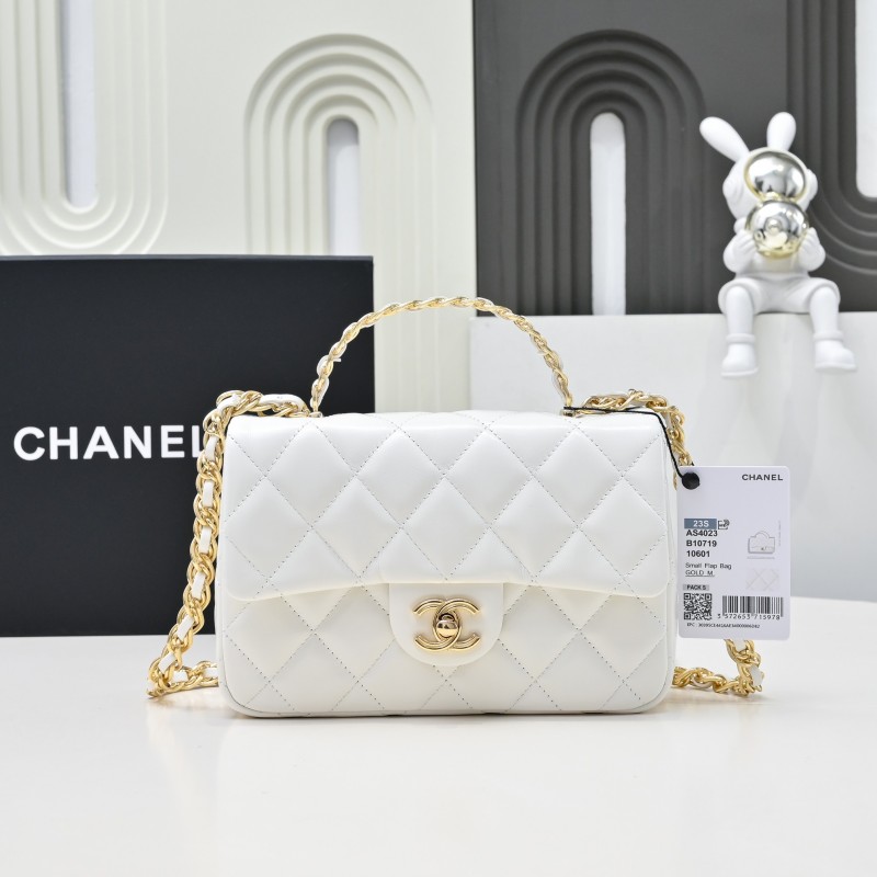 CHANEL 23s handle minicf白色鏈條手袋