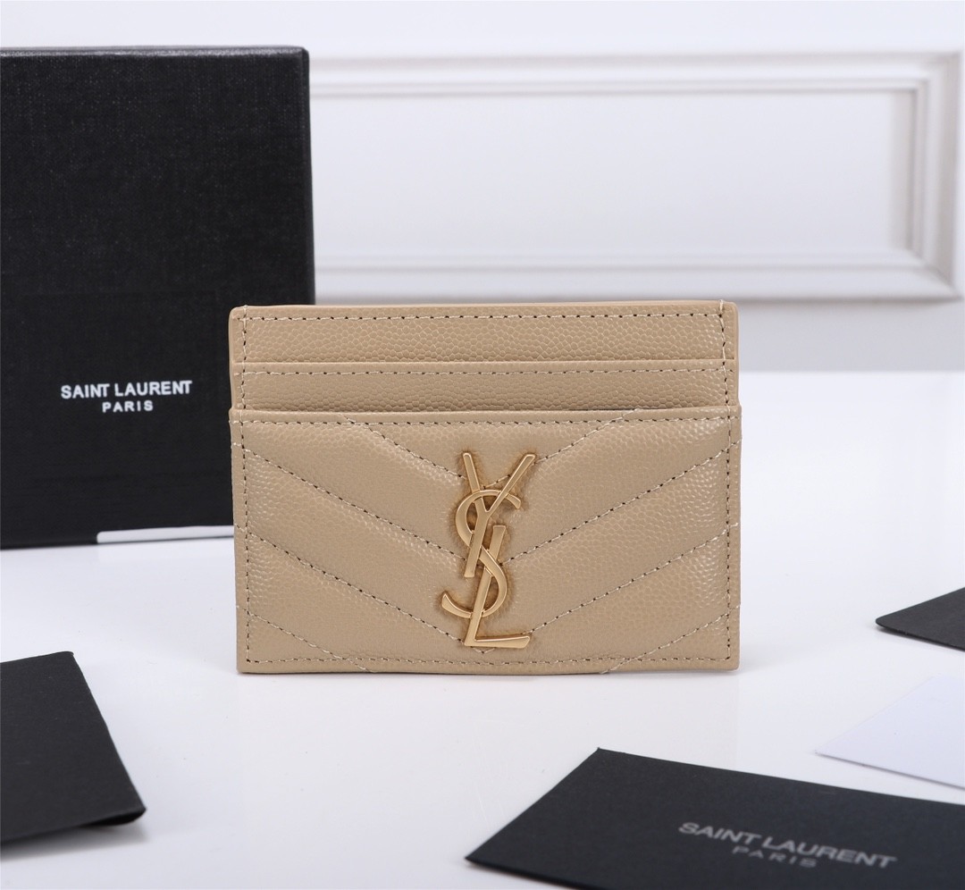 YSL聖羅蘭CASSANDRE MATELASSÉ 粒面壓花真皮卡包